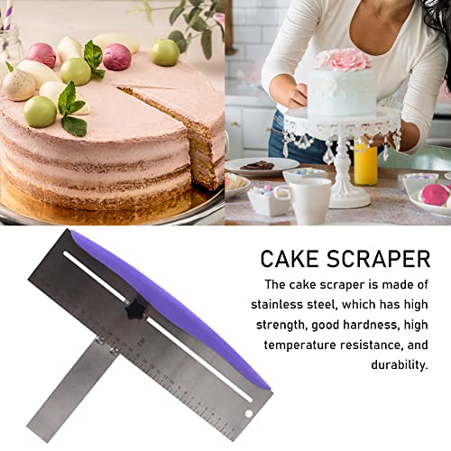 12 Inch Adjustable Cake Scraper, Stainless Steel Cake Smoother with Scale
