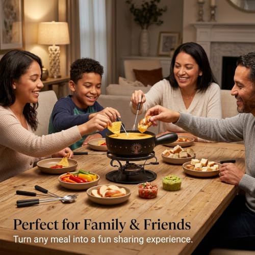Artestia Ceramic Fondue Pot Set for Cheese & Chocolate