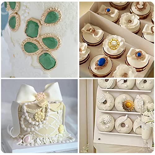 Sijiangmold Gems Silicone Mold Pearl Diamond Brooch Fondant Molds Set Of 4 - color: Style B