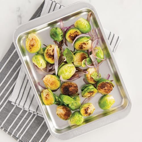 Nordic Ware Naturals Compact Baking Sheet - Natural Uncoated Aluminum, Toaster Oven and Broiler Safe - size: Compact Baking Sheet