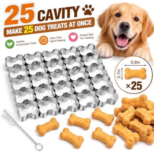 AIERSA 25 Cavity Dog Bone Cookie Cutter, Dog Treat Cookie Cutter - color: Mini Dog Bone