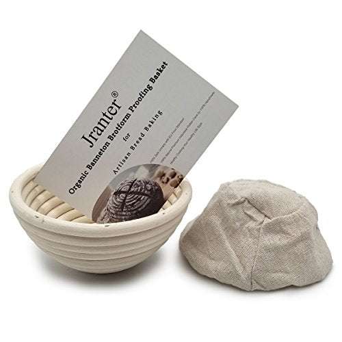 7 Inch Round Banneton Bread Proofing Basket 2 pcs Natural Rattan Cane Brotform Handmade& Linen Liner Cloth - size: 7" Round 2 Pack