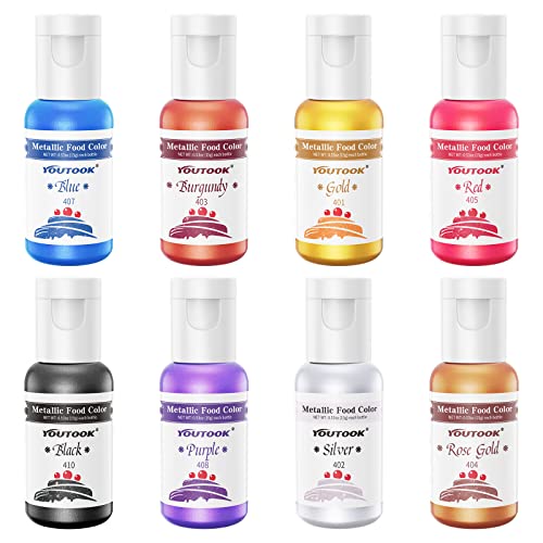 Food Coloring Metallic Color Paint 8 Colors