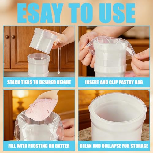 1PCS Piping Bag Holder Stand for Filling/Hands-Free Piping Bag Holder
