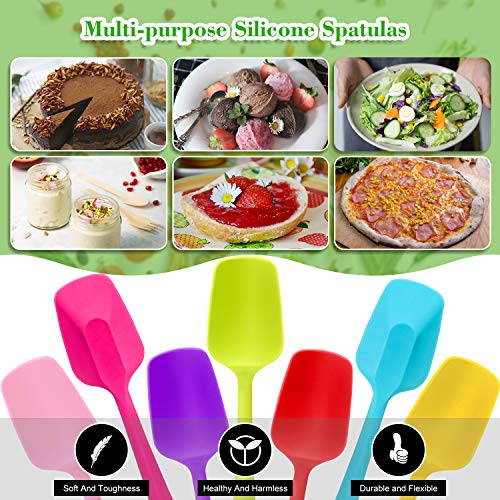 Patelai 7 Pcs Small Silicone Spoonula Spatula, 8.2 Inch Non Stick
