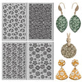 4 Sheets Simple Flowers Clay Texture Mat Artistic Patterns Polymer Clay Texture Sheets DIY Tools for Pottery Earring Jewelry Making Stamp Engraving Machines, 3.9x2.6inch