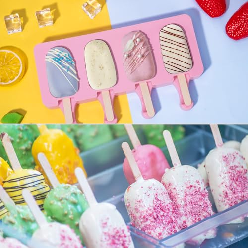 Ozera 2 Pack Popsicles Molds, Cake Pop Molds, Pink - color: Pink