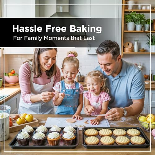 Wrenbury Jelly Roll Pan 15x10 Set of 2 - Non-Stick Baking Sheet Food Safe