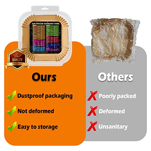 Air Fryer Liners for Instant Pot 6QT, 9 Inch Airfryer Liners Disposable, Non-stick Air Fryer Paper Liners Oil Resistant, Waterproof, Food Grade Air Fryer Parchment Paper Liners for Roasting Microwave - size: 9 Inch
