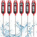 Copkim 6 Pcs Instant Read Meat Thermometer Long Probe,Red - color: Red