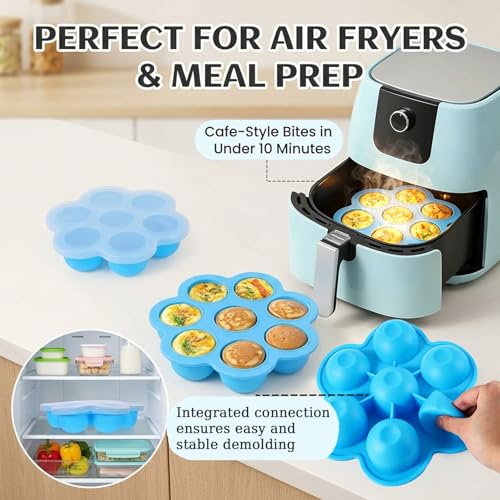 Air Fryer Egg Bites & Collapsible Silicone Muffin Pan Set