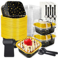 NPLUX Halloween Baking Pans, 5oz 50 Pack Black Gold for Parties - color: Black/Gold, size: 5 OZ
