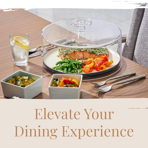 HOMESPHERE Acrylic Cake Cover – 10.75 Inch Cake Dome, Shatterproof, Lightweight Plastic Lid for Round Stands, Plates, Charcuterie Boards, Food Serving Trays and Platters, No Glass, 4.5 Inch Tall