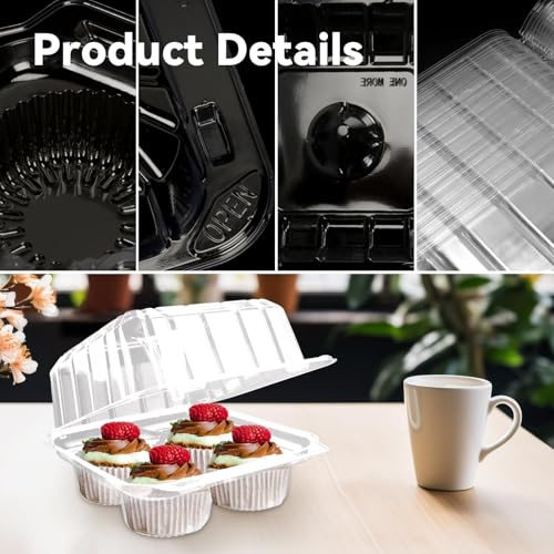 20 Pack 4-Compartment Cupcake Containers