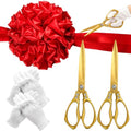 Ribbon Cutting Ceremony Kit, 10.83" Giant Gold Scissors - size: 10.83" Giant Gold Scissors