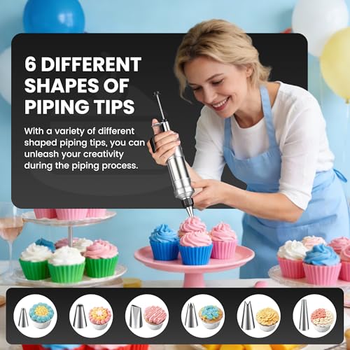 Cake Decorating Kit -18Pcs Cake Decorating Syringe Set, Frosting Gun - color: 18Pcs-Black