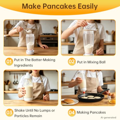 Pancake Batter Dispenser Bottle,34oz,BPA-Free Dishwasher-Safe - size: 1 Batter Dispenser