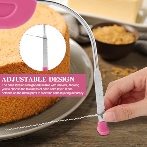 Cake Leveler & Slicer, Adjustable Cake Cutter Slicer Leveler - color: Rose Red
