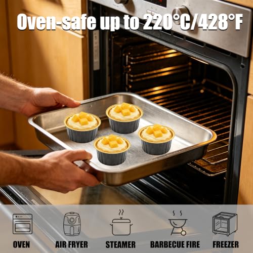 50 Pack 5oz Mini Cake Pans with Lids, Black Gold and Gold - color: Black Gold and Gold, size: Round