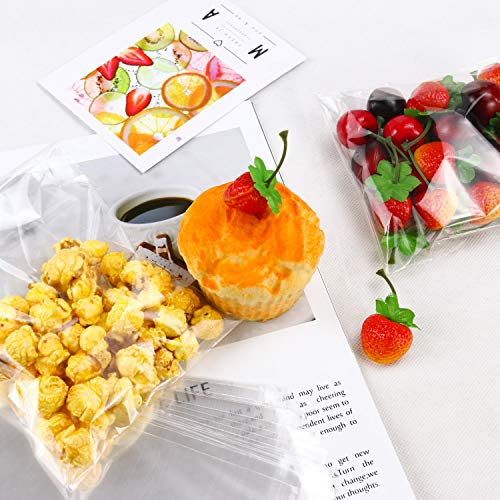 NEOACT 300 PCS 5"x7" Cookie Bags Clear Resealable Cellophane Bags - size: 300 Count (5"x7")