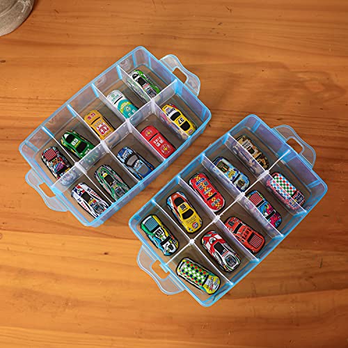 Sooyee 7 Layers Stackable Storage Container, 70 Adjustable Compartments Stackable Storage Container for Kids Toys, Art Crafts, Jewelry, Supplies, Mini Case & Letter Sticker Included,Blue - color: Blue, size: 7 Tier