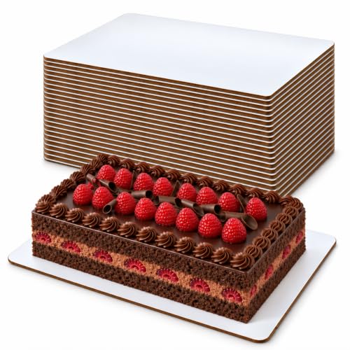 24 Pack 13.75x9.75 White Rectangle Quarter Sheet Cake Boards - size: 24 Pack