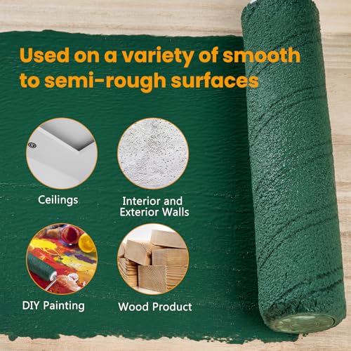 Microfiber Paint Roller 9 Inch, 3/8 Inch Nap, 40 Pack - color: 9 inch paint roller 40 pack