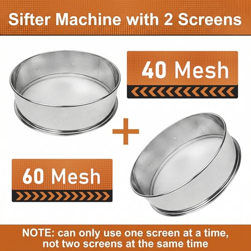 Automatic Sieve Shaker Machine,Vibrating Sifter with 40&60 Screens - size: Sifter Machine(40+60 mesh)