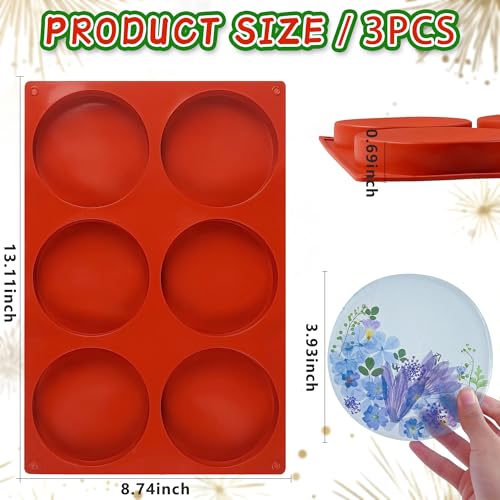 4Inch Round Silicone Mold for Baking, 3Pcs Silicone Muffin Top Pans for Baking Muffin Top, Whoopie Pie, Sandwiches, Hamburger (3Pcs(0.78Inch Deep)) - size: 3Pcs(0.78Inch Deep)