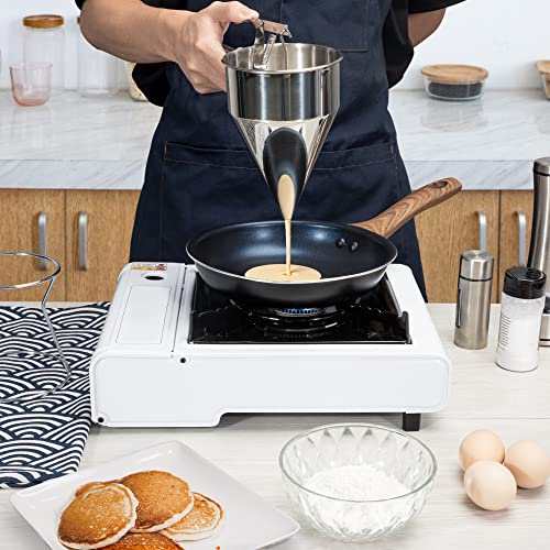 MyLifeUNIT Pancake Batter Dispenser, Stainless Steel Funnel Cake Dispenser with Stand - size: Small