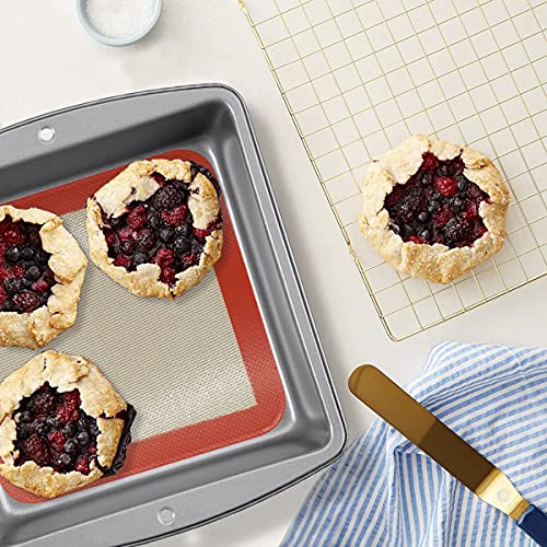 AMYONE Square Silicone Baking Mats for 9 Inch Baking Pan, Platinum, 2PCS - size: 9"L x 9"W