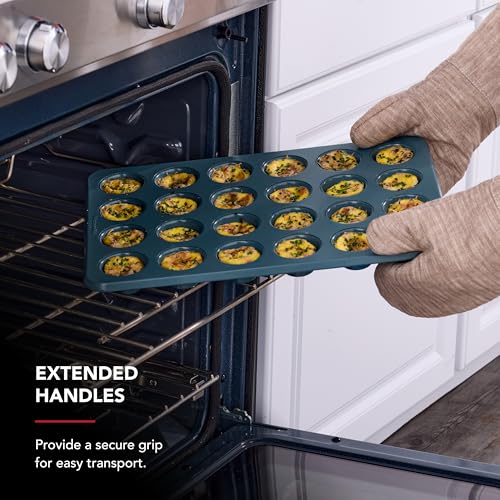 KitchenAid Nonstick Aluminized Steel Muffin Pan, Dishwasher Safe, Agave, 24 Cup - color: Agave, size: 24 Cup