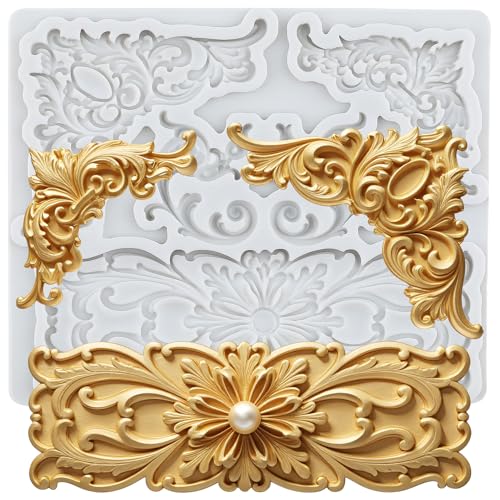 Baroque Silicone Mold Curlicues Scroll Lace Fondant Molds - color: Style ZH
