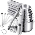 20PCS Measuring Cups and Spoons Set,Stainless Steel,with Leveler - size: 20PCS