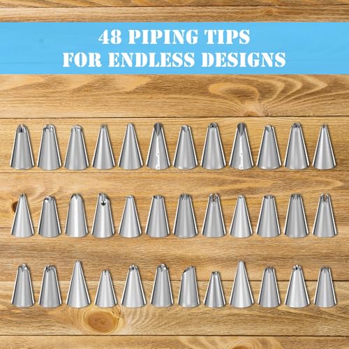 61 Pcs Cake Decorating Kit, 12" Turntable, Piping Tips, Spatula