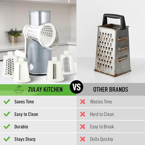Rotary Cheese Grater Hand Crank, Vegetable Shredder - Classic Gray - color: 26 - Gray