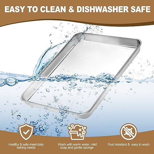 Baking Sheet Pan Set of 12, Stainless Steel Cookie Sheet for Baking