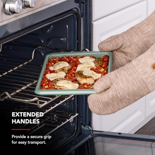 KitchenAid Nonstick Aluminized Steel Baking Sheet, Dishwasher Safe, 9 x 13 Inch, Cardamom - color: Cardamom, size: 9 x 13 Inch