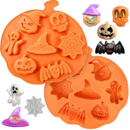 Halloween Soap Molds, 2-Pack Halloween Theme Silicone Molds 14 Cavity - color: Halloween Soap Molds