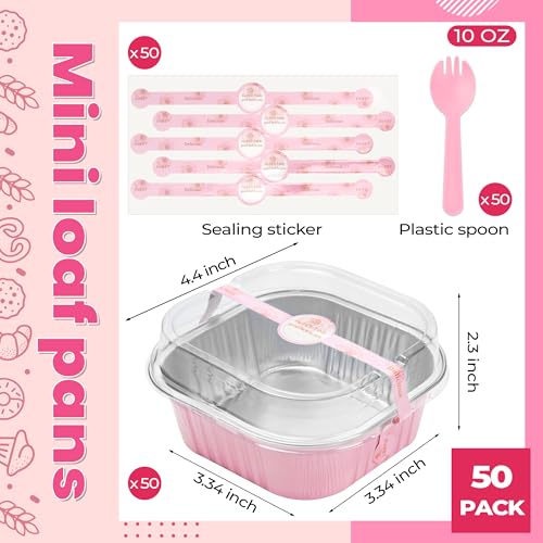 Halloween Pans with Lids, Pink 50 Pack for Parties - color: Pink, size: 10 oz