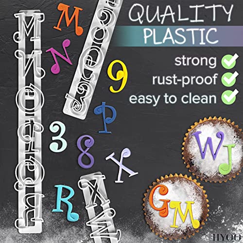Fondant Letter Cutters for Cake Decorating, A-Z & 0-9, Plastic Set - size: Elegant