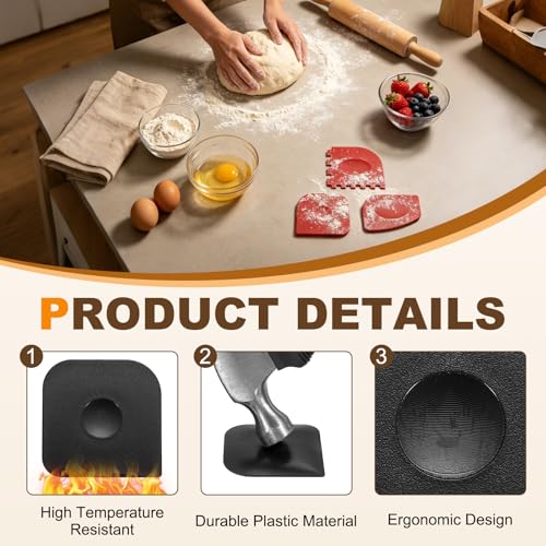 uxcell 6Pcs Square Pan Scraper 2.4x2.4Inch Plastic Kitchen Pot Black - color: Black