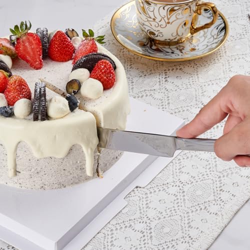 Silver 2-Piece Stainless Steel Cake Cutter Set with Pattern Handle - color: Silver