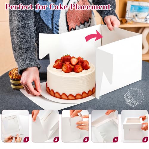 NPLUX 2 Pack Halloween Bakery Boxes, 10x10x8 Cake Boxes for Custom Cakes