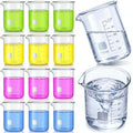 Tellegloww 12 Pcs 100ml Glass Beaker Measuring Cups Borosilicate Beakers
