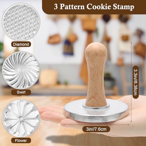 Luxiv Cookie Stamp And Cutter Set 3 Molds 5 Sizes Biscuit Cutting Tool