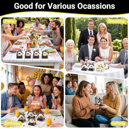EUSOAR Cupcake Boxes with Cupcake Cups, 50pcs 3.5 Inch Single Cupcakes Holder and 50pcs 3.5oz Cupcakes Wrappers, Transparent Dessert Pastry Cupcakes Containers for Wedding Party Favor Bakery - color: Black
