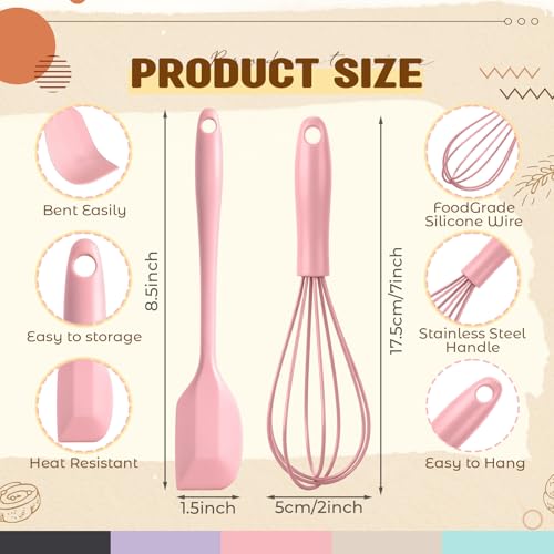 20 Pcs Silicone Cooking Utensils 8.34 Inch Spatula Silicone 6 Inch Whisks