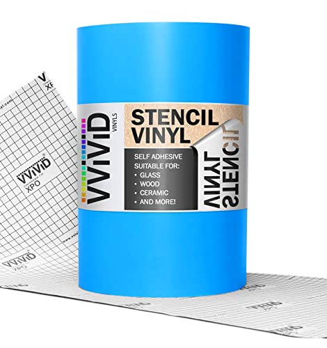 VViViD Blue Stencil Vinyl Masking Film with Anti-Bleed Technology (12" x 20ft) - size: 12" x 20ft
