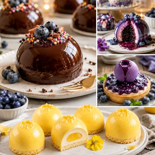 3D Blueberry Silicone Mold for Mousse Cake - Fruit Pudding Blueberry Molds - color: 6-Cavity Blueberry